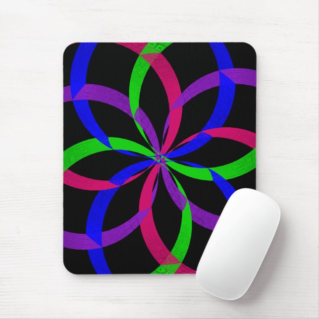 Multi Color Figure 8 Geometric Mouse Pad (With Mouse)