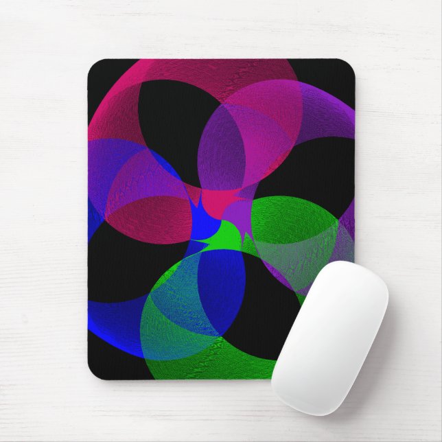 Multi Color Fusion Geometric Mouse Pad (With Mouse)