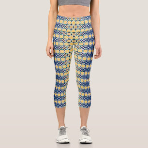 Multi Color Geometric  Capri Leggings