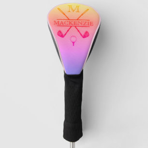 Multi-Color Gradient Graphic, Smooth leather Golf Head Cover