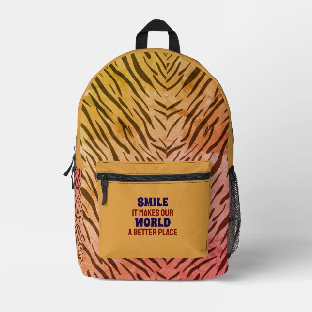 Multi-Color Inspirational Saying Printed Backpack (Front)