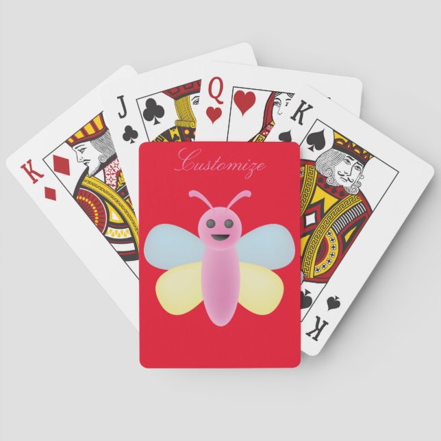 Multi-color Kawaii Bee Thunder_Cove Playing Cards (Back)