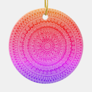 Multi Color Mandala Original Art Ceramic Ornament