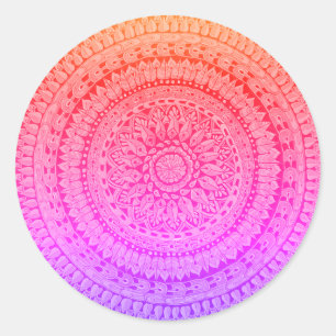 Multi Color Mandala Original Art Classic Round Sticker