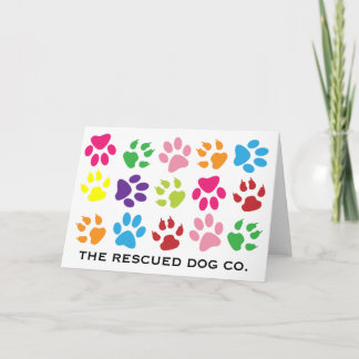 Multi-Color Paw Print Note Cards