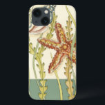 Multi-Color Shell Party iPhone 13 Case<br><div class="desc">Charikilia Zarris is a talented artist know for her ocean artwork. Her images are peaceful and calm relaxing you with every picture. Get this nautical piece of artwork with a starfish and a Conch shell being the center of it all, bordered with beautiful kelp. This image will look great on...</div>