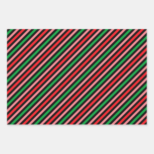Multi Color Stripes Design Perfect Christmas Gift Wrapping Paper Sheet