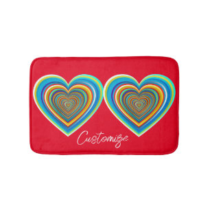Multi-color Valentine Heart Thunder_Cove Bath Mat