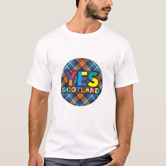 Multi Color Yes Scotland T-Shirt (Front)