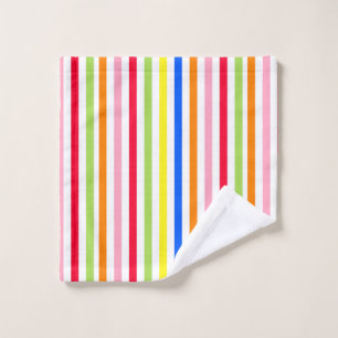 Multi Colored Candy Stripes Wash Cloth