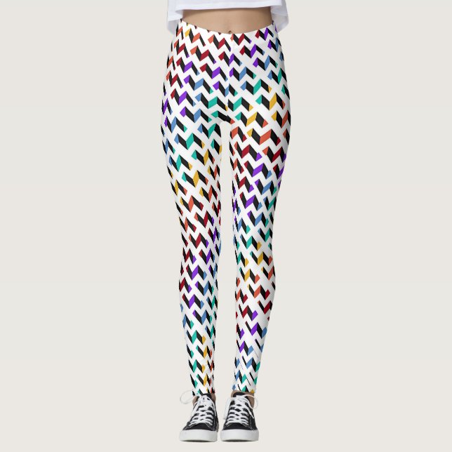 Multi-colored Chevron  Leggings (Front)