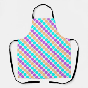 Multi colored large polka dots retro sixties apron