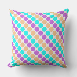 Multi colored large polka dots retro sixties cushion