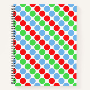 Multi colored large polka dots retro sixties notebook