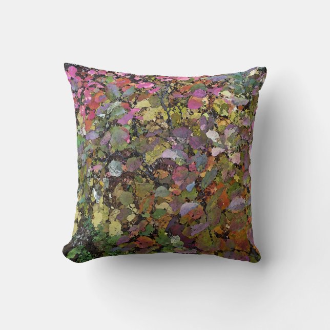 MULTI-COLORED LEAVES/DIGITAL EFFECTS CUSHION (Front)
