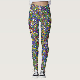 MULTI-COLORED LINES LEGGINGS