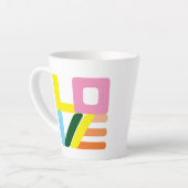 Multi-colored LOVE LOVE Latte Mug (Left Angle)