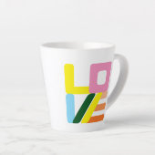 Multi-colored LOVE LOVE Latte Mug (Right Angle)