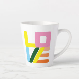 Multi-colored LOVE LOVE Latte Mug