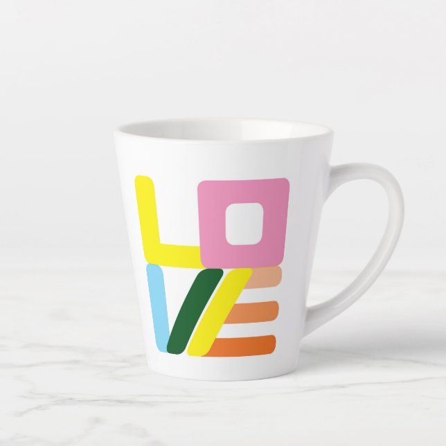 Multi-colored LOVE LOVE Latte Mug (Right)