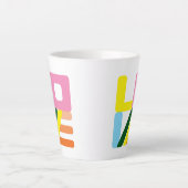 Multi-colored LOVE LOVE Latte Mug (Front)