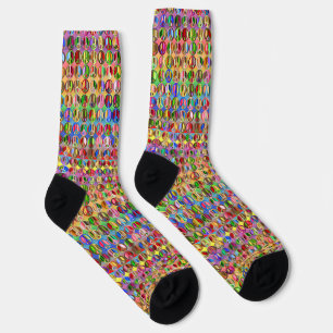 multi-colored peace symbols pattern socks