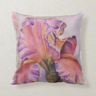MULTI-COLORED PINK IRIS TOSS PILLOW