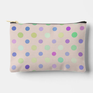 multi-colored polka dots accessory pouch