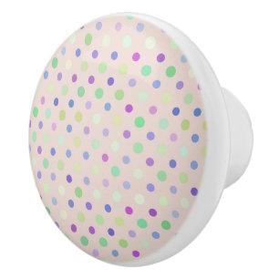 multi-colored polka dots ceramic knob