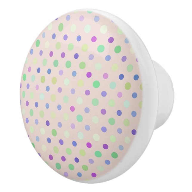 multi-colored polka dots ceramic knob (Right)