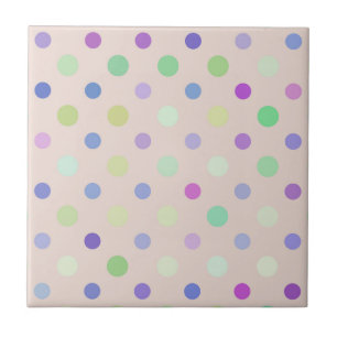 multi-colored polka dots ceramic tile