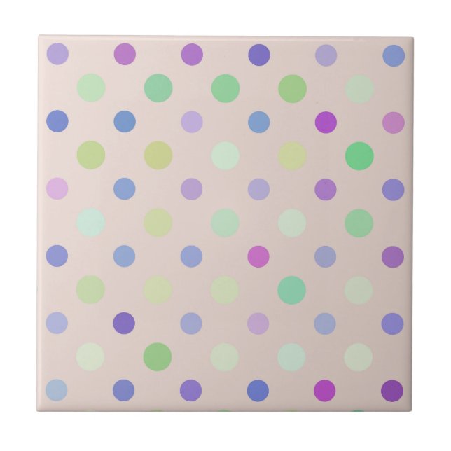 multi-colored polka dots ceramic tile (Front)
