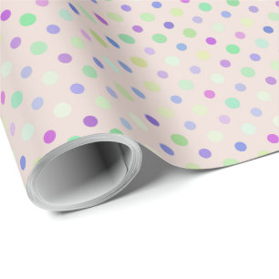 multi-colored polka dots wrapping paper