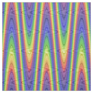 Multi-colored Rainbow Blue Red Green Yellow Wave Fabric