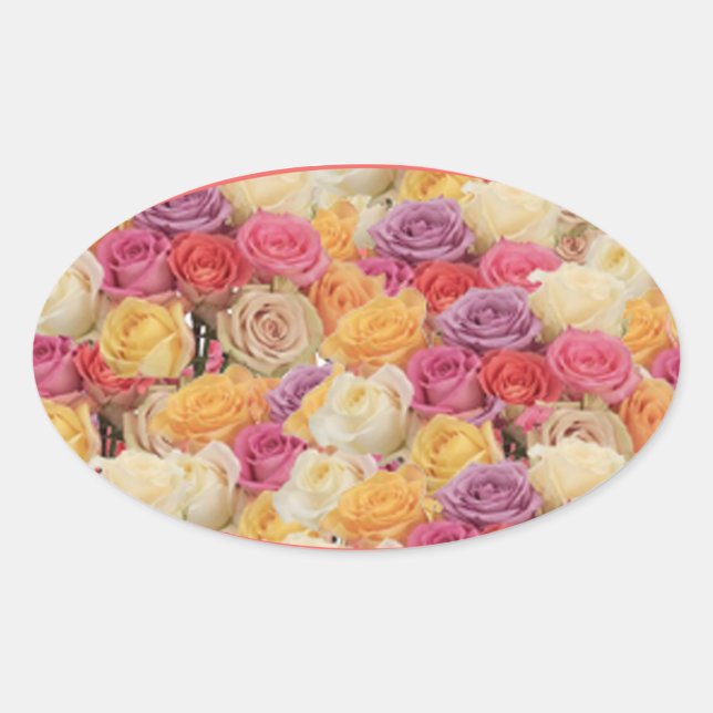 MULTI-COLORED ROSES ENVELOPE SEAL STICKERS (Front)