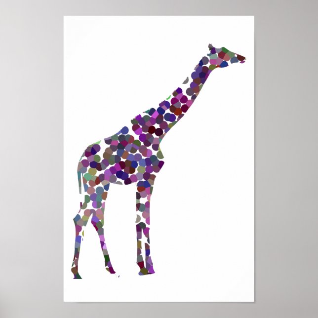 Multi-colored spotted Giraffe Poster (Front)