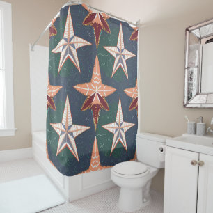 Multi-colored Star Fish Design  Shower Curtain