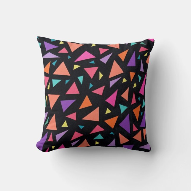 Multi-colored triangle geometric pattern cushion (Front)