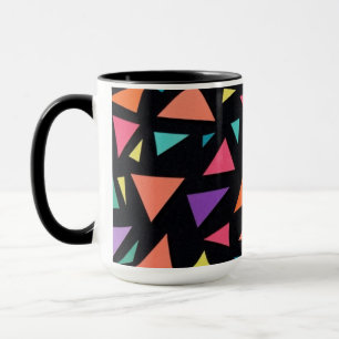 Multi-colored triangle geometric pattern mug