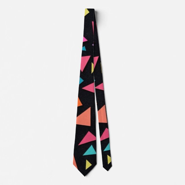 Multi-colored triangle geometric pattern tie (Front)