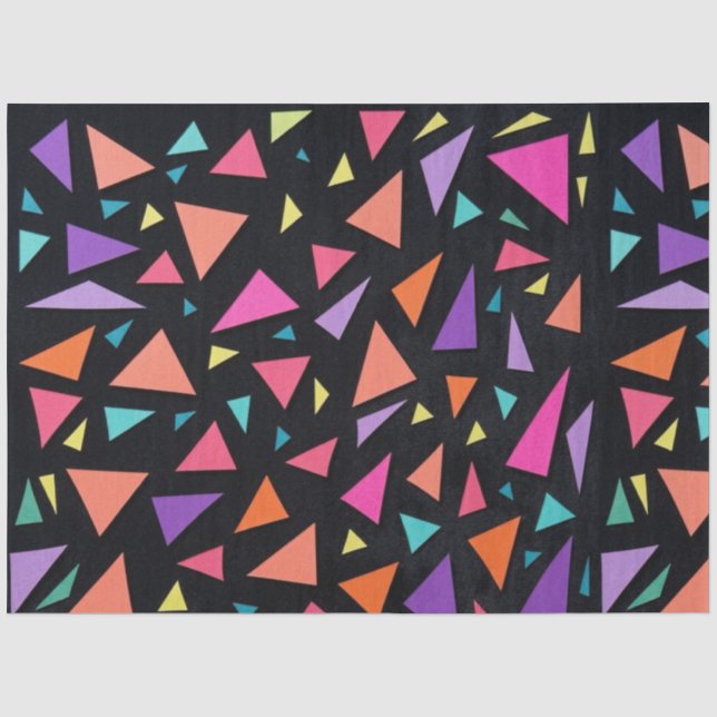 Multi-colored triangle geometric pattern tissue paper (Front)