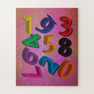 Multi Colour 3 Deminsional Number 0-9 Kids Puzzle