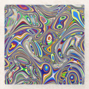 Multi Colour Abstract 2, 2018 (photo) SVP Images Glass Coaster