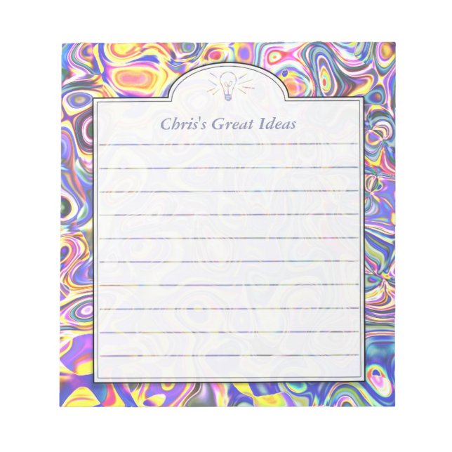 Multi-colour Abstract Art Custom Idea List Notepad (Front)