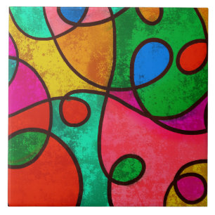 Multi-Colour Abstract Ceramic Tile