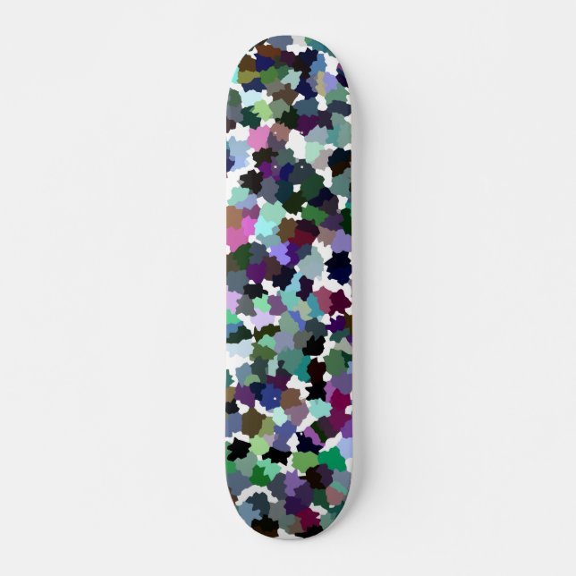 Multi-Colour Abstract Crystal Pattern Skateboard (Front)