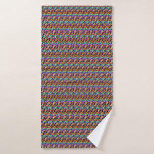 Multi-Colour Abstract Pattern Bath Towel