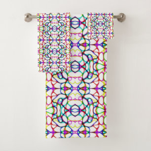 Multi-Colour Abstract Pattern  Bath Towel Set