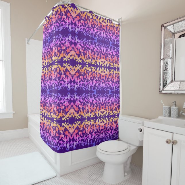 Multi Colour Abstract Shower Curtain (In Situ)