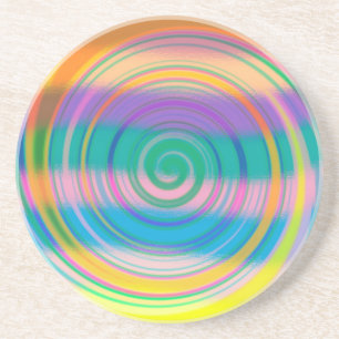Multi Colour Abstract Swirl Coaster
